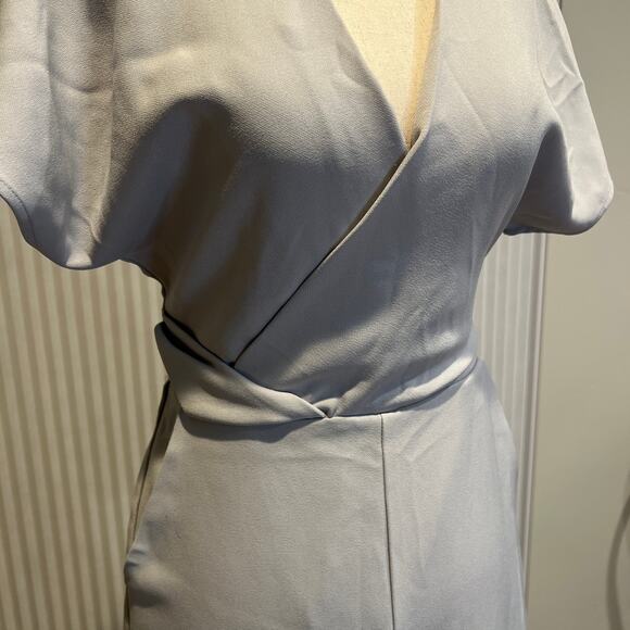 LEITH Women's Surplice Wide Leg Crop Jumpsuit Size XS In Light Gray - Picture 4 of 11